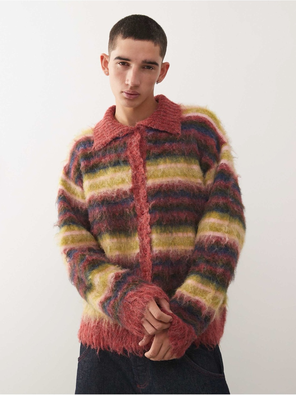 Reclaimed Vintage knitted collared cardigan